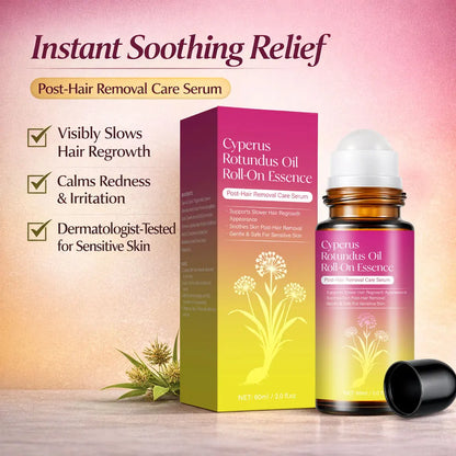 Cyperus Rotundus Oil Roll On, Natural Cyprus Cypress Rotundus Oil for Hair Removal, Reduces Unwanted Hair Growth, Soothes Skin