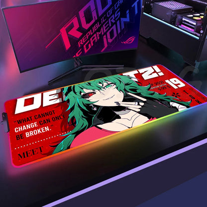 Sexy GirlLED Gaming Mousepads Large Backlight Desk Mat Non-Slip Gamer Mousepad Locking Edge RGB Mouse Pad Luminous Mouse Mat