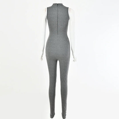 Hot selling 2022 summer new women's sleeveless slim fitting high waisted sports jumpsuit