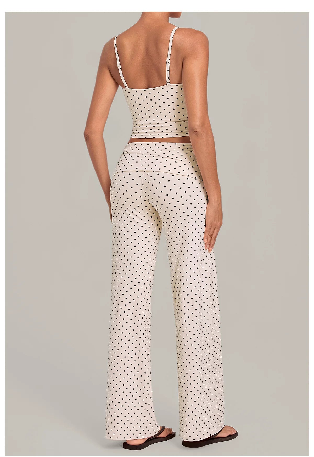 2PCS Stripes And Polka Dots Yoga Suit Women Tracksuits Sports Outfits Gym Clothes Breathable Sports Bra Fitness Flared Pants Set