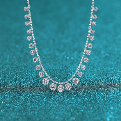 EWYA 3 Claw All Round Cut Moissanite Tennis Necklace Women Man s925 Silver Full Lab Diamond Bridal Party Link Neck Chain Gift