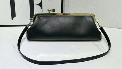 Women Long Armpits Clutch Bag With Removable Shoulder Strap Fashionable Party Bag Luxury Designer Clip Handbag Purses For Ladies