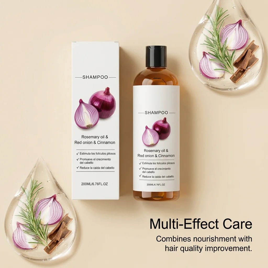 Red Onion Hair Growth Shampoo Against Hair Loss Products Strengthening Hair Follicle Lightweight Cinnamon Rosemary Oil Shampoo