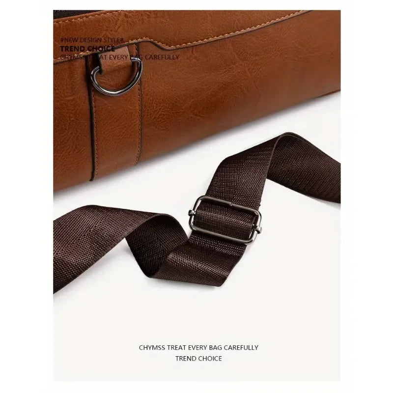PU Business Briefcase - A Lightweight Cross-body Bag with Ample Capacity, Perfect for Daily Commuting.
