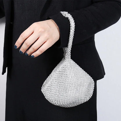 Luxury Designer Evening Bag Rhinestone Clutch Soft Ladies Small Handbag Fashion Wedding Party Gift Daily Use Purse for Women