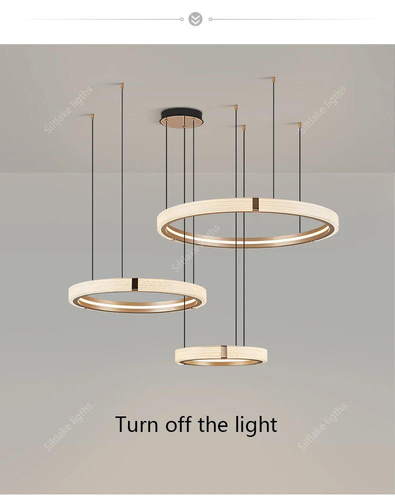 Modern design creative round simple chandelier ring Lights suitable for living room bedroom restaurant home round Pendant Lights