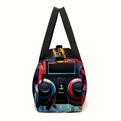 Classic Popular game controller 3D Print Large Capacity Travel Bags Barrel Shape Crossbody Bag Outdoor Sports Bags Gym Yoga Bag
