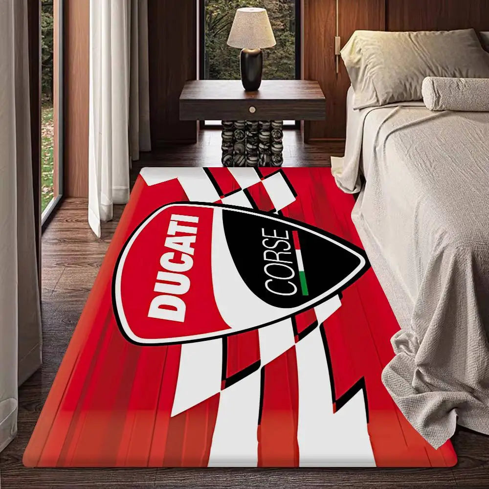 D-Ducati Motorcycle LOGO Floor Mat Rectangle Anti-slip Home Soft Badmat Front Door Indoor Outdoor Mat Welcome Doormat