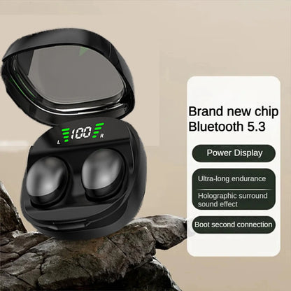 Mini 5.3 Wireless Bluetooth Headset Small Earbuds Sleep Work Sports Invisible Headphones HD HIFI Bass Sound Quality Earphones