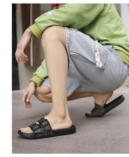 Men's Genuine Leather Sandals Comfortable Man Sandal House Slippers Man Summer Shoes Sale Genuine Mens Slipper Flip Flop Slides