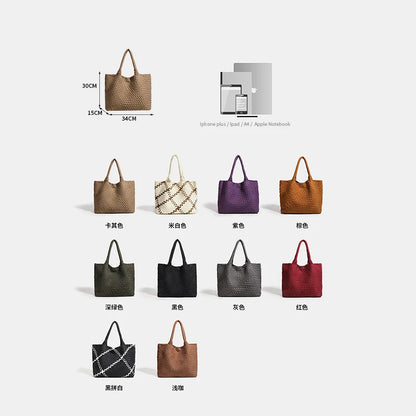 Large size women's tote bag Women's fashion bags 2024 Hot product Neoprene material women's hand-woven bag Large volume Tote bag
