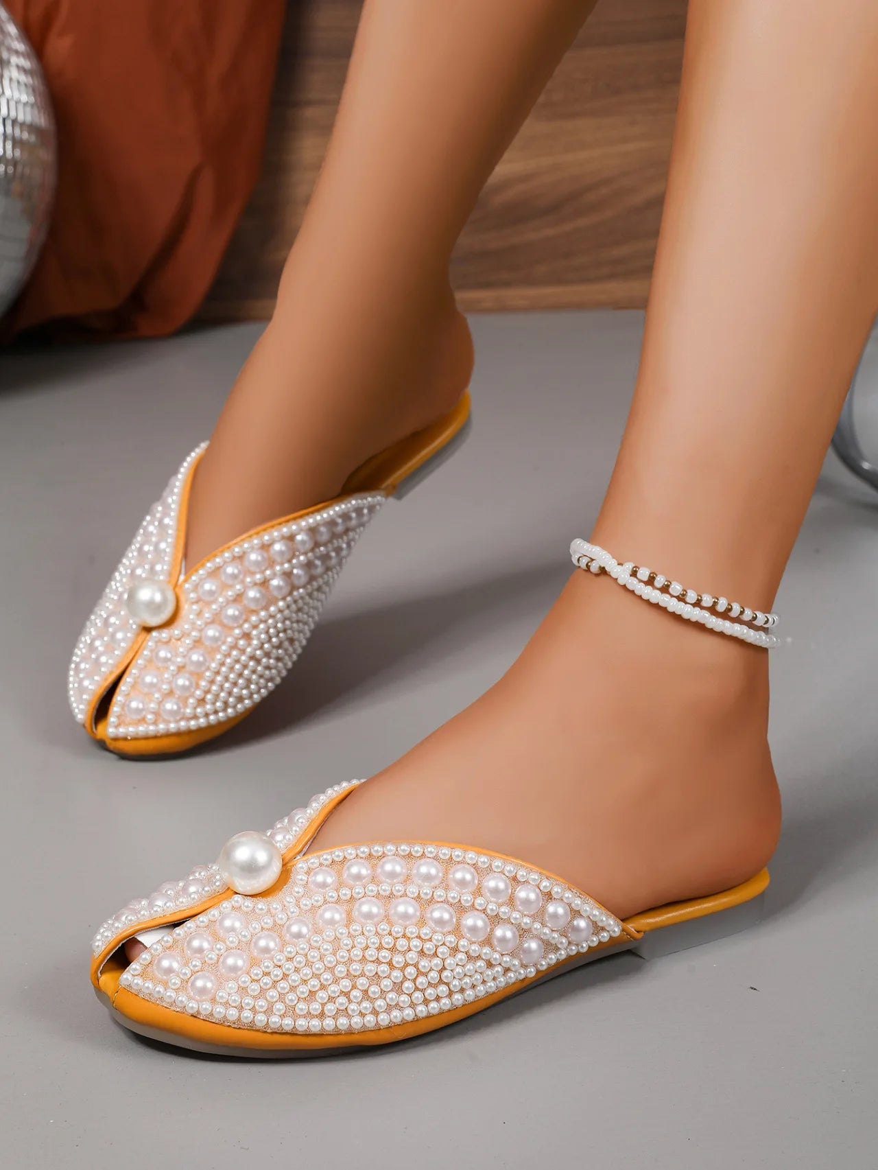 Women Slippers Summer Fashion Rhinestone Home Women Mules Shoes Elegant Slippers Luxury Designer Flat Sandals House Slides Women