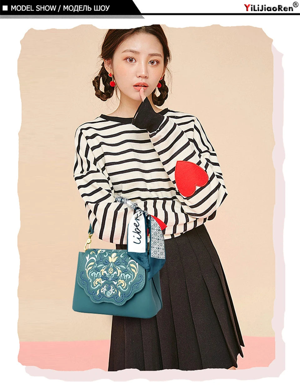 Fashion Embroidery Shoulder Bag Women Designer High Quality Leather Handbag Purse Ladies Small Crossbody Messenger Bag Female