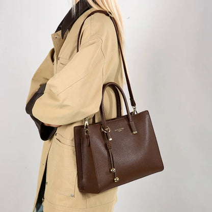 Genuine Brand Top Quality Leather Handbag Women's Tote Messenger Sac Designer Large Capacity 3 Levels Shoulder Crossbody Bags
