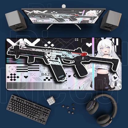 Cartoon Mouse Pad Pink CSGO Print Stream Gamer Mousepad 400x900mm Antislip Keyboard Mouse Mats Rubber Deskmat Gaming Accessories