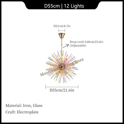 Dandelion Hanging Lamps for Ceiling Personalized Fashion Pendant Lights Modern Creative Colorful Chandelier Loft Kid's Room