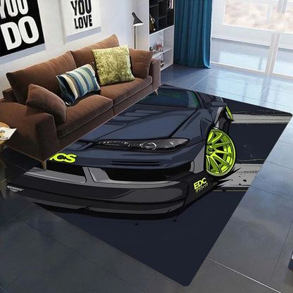 GT-R Carpet for Men's Bedroom Game Room NonSlip Rug J-JDM Racing Style Floor Mat Living Room Decor Car Fan Gift Idea Men Cave