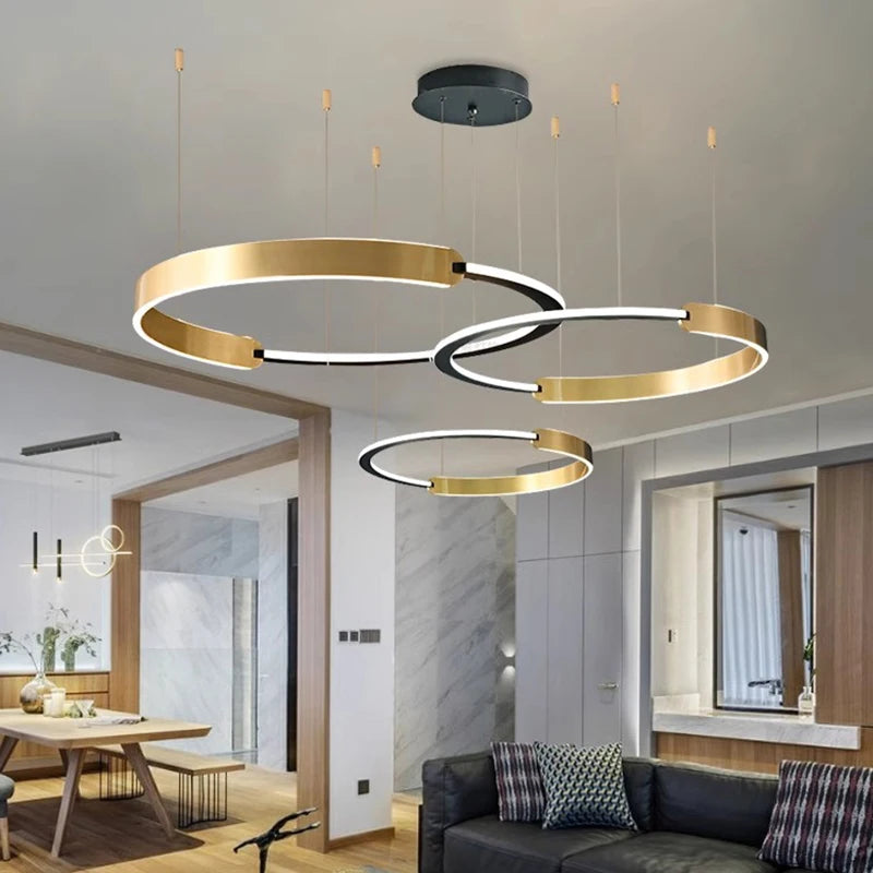Modern rings long Pendant lights led Chandeliers for living room 2023 indoor lighting Ceiling lamp interior lighting Chandeliers
