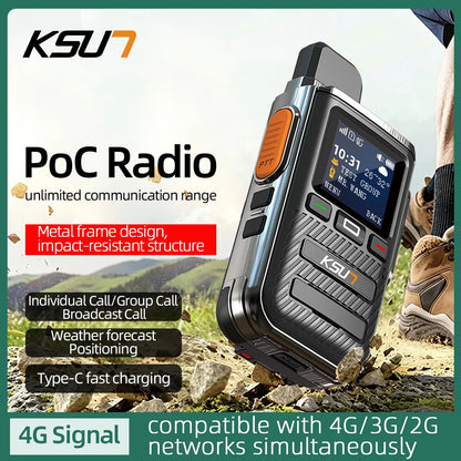 KSUN CT22 4800mAh Public Network Intercom 4G Full Netcom Metal Body Reflective Screen Type-C Fast Charge, Dual SIM Weather+GPS