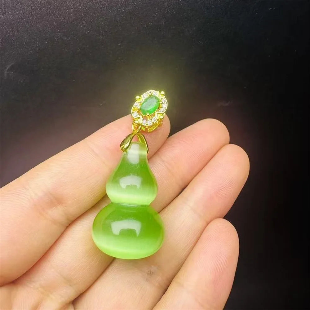 Natural Colorful Cat's Eye Stone Pendant Necklace Elegant Fashion Daily Wear Luxury Quality Fine Jewelry For Women Unisex Gift