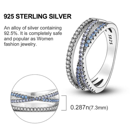 Original 925 Sterling Silver Ring Colorful Diamonds Cubic Zircon Finger Ring For Women Jewelry Wedding Engagement Birthday Gift