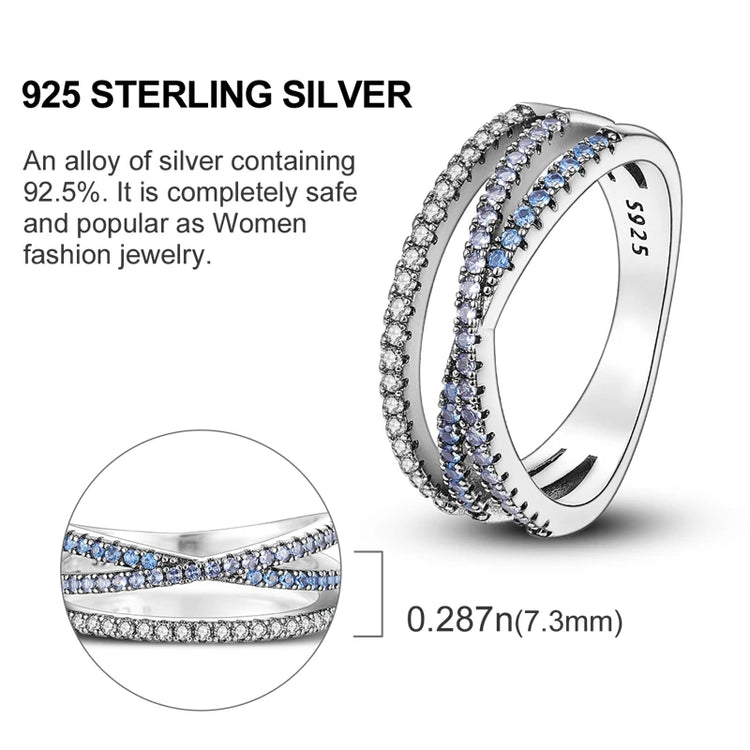 Original 925 Sterling Silver Ring Colorful Diamonds Cubic Zircon Finger Ring For Women Jewelry Wedding Engagement Birthday Gift