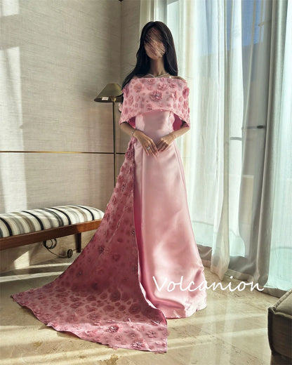 Customized Fashion Charmeuse Sequined Flower A-line Off-the-shoulder Long Dresses Bespoke Occasion Modern Style