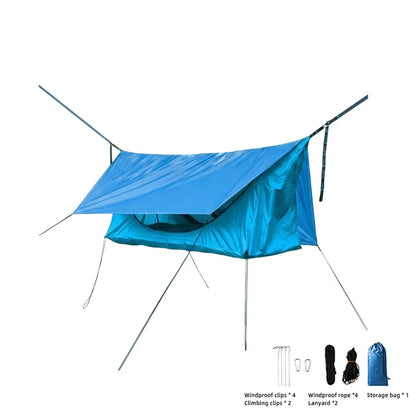 200x80cm Mosquito Net Hammock Sunshade Canopy Rainproof Outdoor Camping Shelter with Mosquito Net Portable Swing Hammock