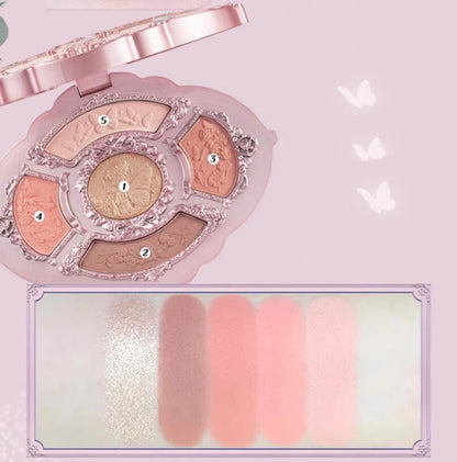 Flower Knows All In One Makeup Set Gift Box Garden Cushion Cream Foundation Matte Blush Long Lasting Velvet Lip Cream With Bag