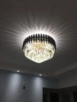Villa Luxury Living Room Chandelier K9 Crystal Restaurant Pendant Lights Modern Ceiling Chandelier Dining Table Indoor Home Lamp