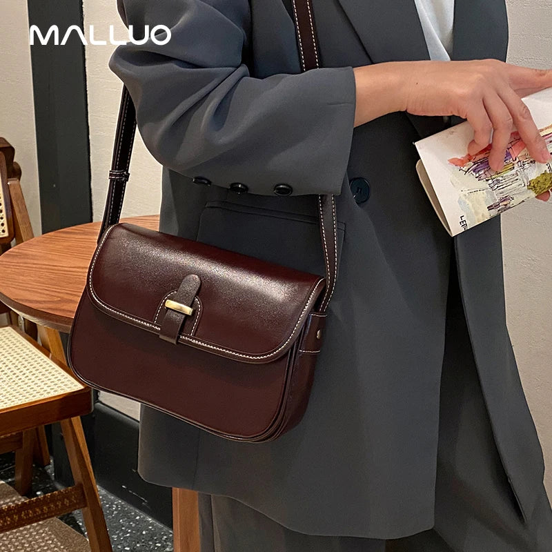 Female Cowhide Luxury Designer Handbags Women's Natural Cow Leather Shoulder Bag Ladies Fashion Small Square Crossbody Bags New