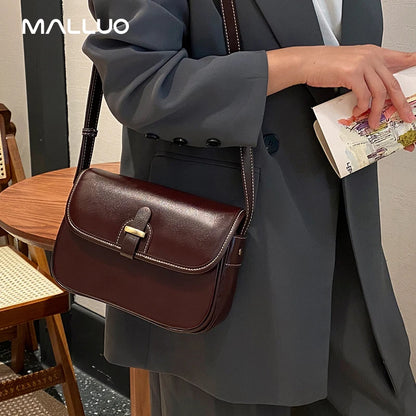 Female Cowhide Luxury Designer Handbags Women's Natural Cow Leather Shoulder Bag Ladies Fashion Small Square Crossbody Bags New
