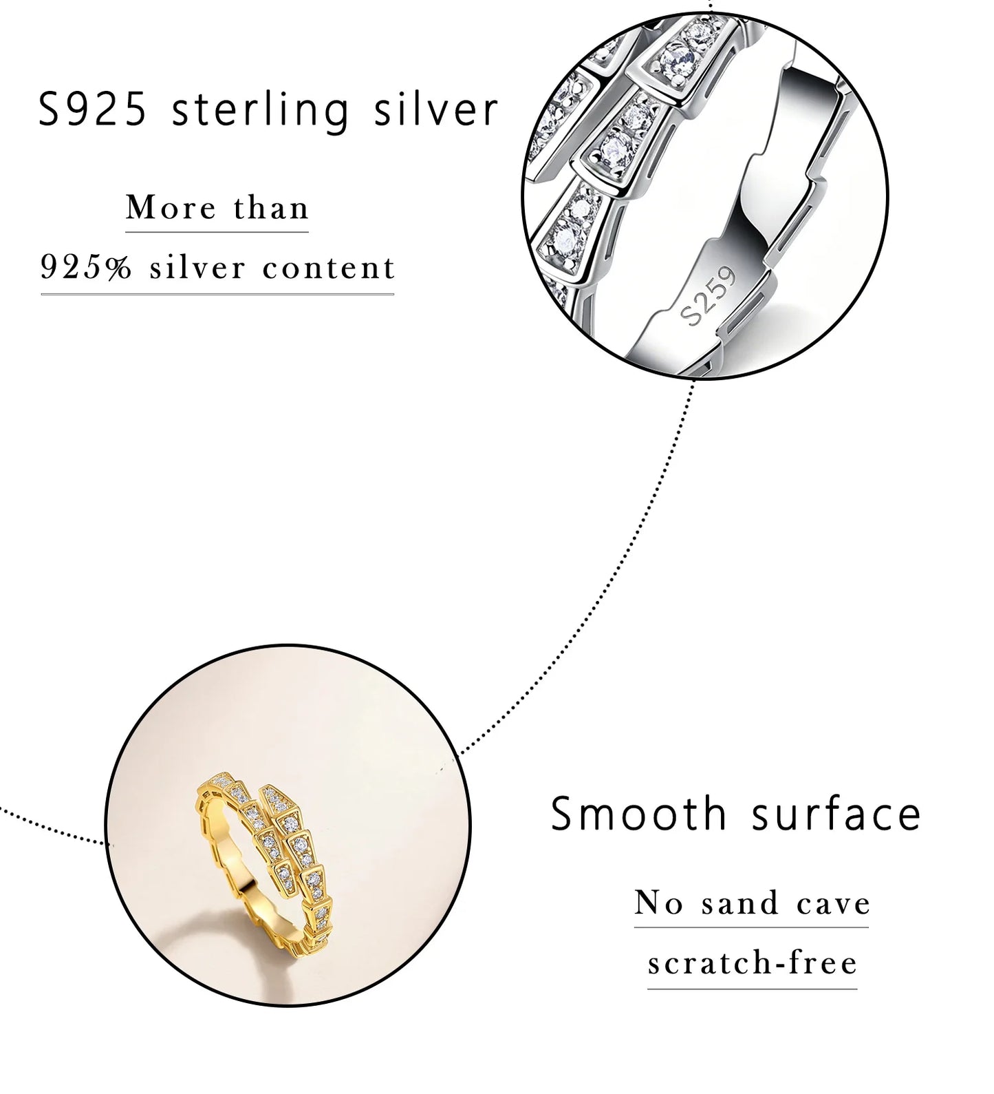 0.37CTW Luxury S925 Silver Moissanite Ring for Women Stackable Eternity Band Engagement Jewelry