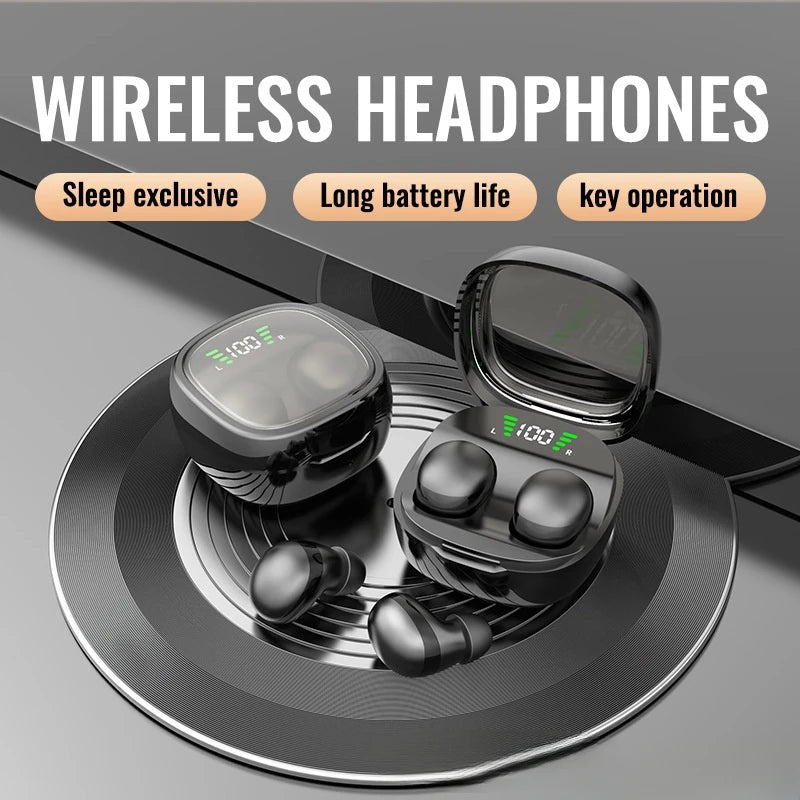 Mini 5.3 Wireless Bluetooth Headset Small Earbuds Sleep Work Sports Invisible Headphones HD HIFI Bass Sound Quality Earphones