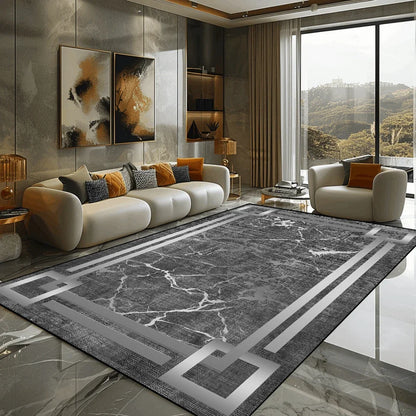 Golden Marble Carpet Luxury Bedroom Decoration Large Area Rugs Sofa Side Carpets for Living Room Soft Non-slip Lounge Floor Mat