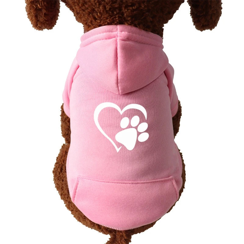 Autumn and Winter Pet Clothes Warm Doggy Clothing Puppy Sweatshirt Sport Pocket Hoodies for Small Dogs Cats Soft Fleece Sweater