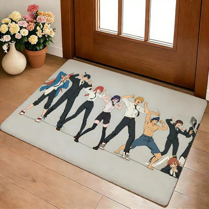 C-Chainsaw Man Floor Mat Cozy Flannel Soft Thick Non-Slip Mat for Living Room Bedroom Kitchen Decor Rugs