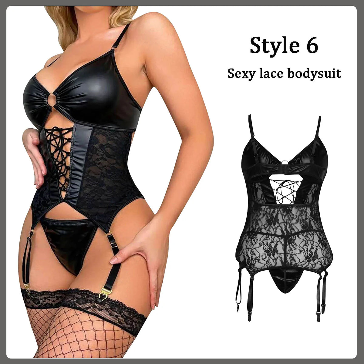 Sexy Women Lingerie Babydoll Underwear PU Leather Dress Erotic Lingerie Sex Costumes Erotic Dress Sex Clothes Dance Clubwear