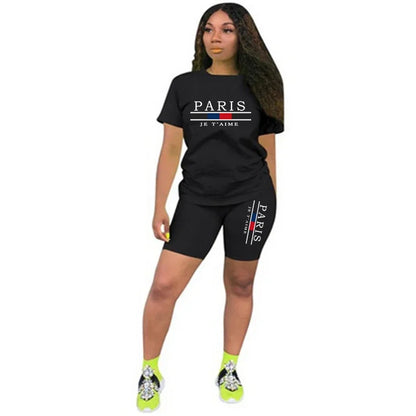 Women T-Shirts New Quality Casual Woman Clothing Summer Two Piece Set for O-Neck Shorts Daily Short Sleeve Tracksuit Hot Sales
