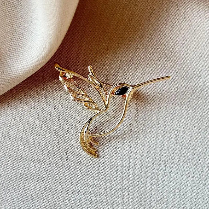 Exquisite Shiny Rhinestone Hummingbird Brooches For Women Clothing Coat Jewelry Accessries Gift