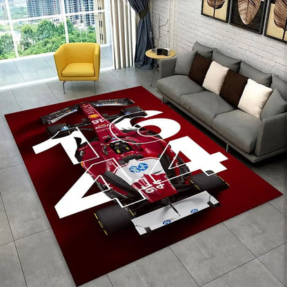 Retro F-Ferrarii Racing Car Moto Non-Slip Area Rug for Living Room,Bedroom,Playroom,Carpet Floor Mat Home Decor Rug Kids Room