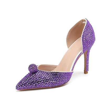 Ins Fashion Runway Show Luxury High Heel Color Hot Diamond Gradient Women'S Shoes Sandal Blingbling Wedding Shoes Dinner Pumps
