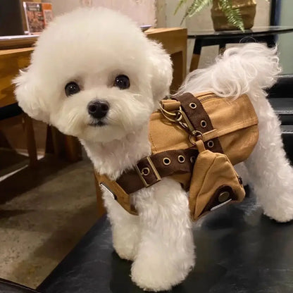 British Gentleman-Style Pet Harness Pants And Hoodie Set - High-Quality Clothing For Fat Dogs Pants With Bag Suit
