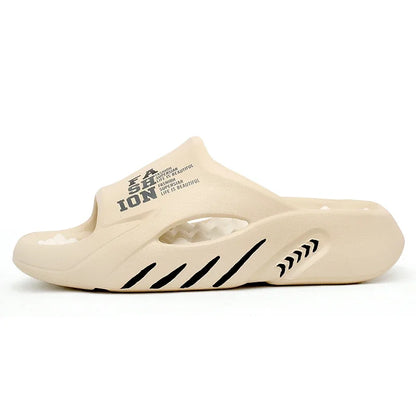Comwarm New Men Massage Slippers Slides Indoor Outdoor Sandals Beach Casual Shoes Comfortable Sole Men's Slippers Big Size 38-47
