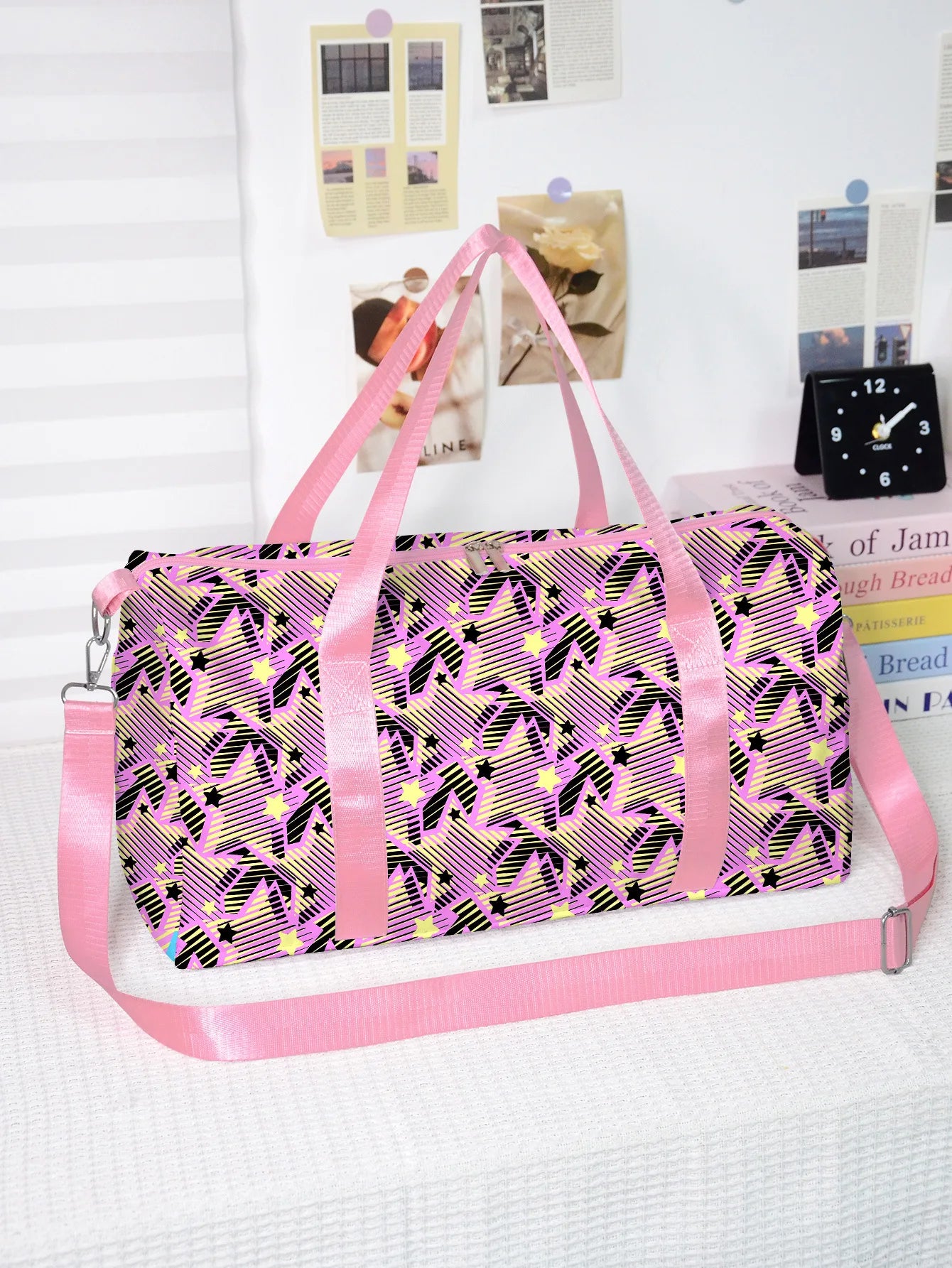 Popular Youthful Striped spots 3D Print Barrel Shape Crossbody Outdoor Sports Bags Gym Yoga Bag Large Capacity Travel Bags