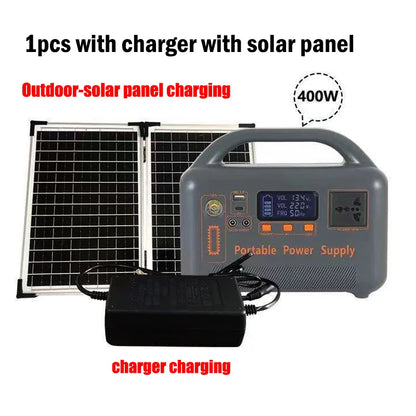 220V 400W Portable Power Station 192Wh Solar Generator Emergency Backup Battery Optional 30W Foldable Solar Panel for Camping