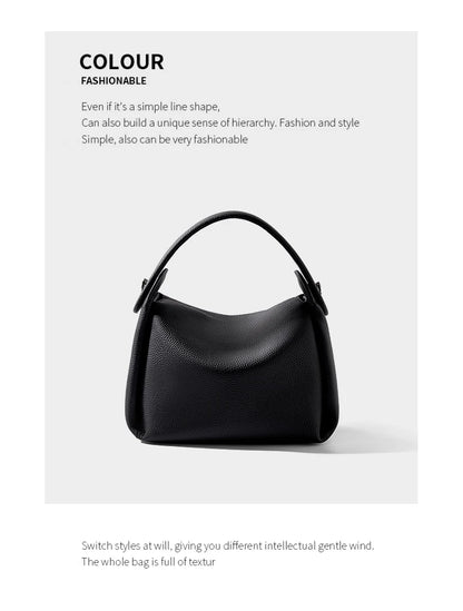 Burminsa Cowhide Genuine Leather Tote Shoulder Bags For Women 2026 Luxury Designer Crossbody Purses Bucket Work Ladies Handbags