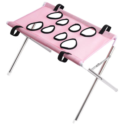 Breathable Pet Grooming Hammock Stand Foldable Dog Cat Nail Clipping Restraint Stainless Steel Care Table for Home Grooming Use