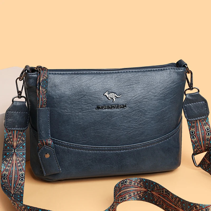 Solid Color Luxury Designer High Quality Leather Women's Handbag Purses Multifunctional Ladies Shoulder Messenger Bags Sac Femme