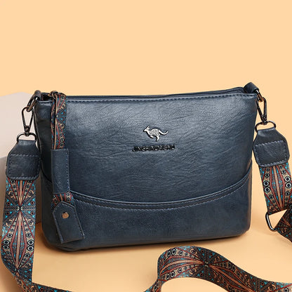 Solid Color Luxury Designer High Quality Leather Women's Handbag Purses Multifunctional Ladies Shoulder Messenger Bags Sac Femme